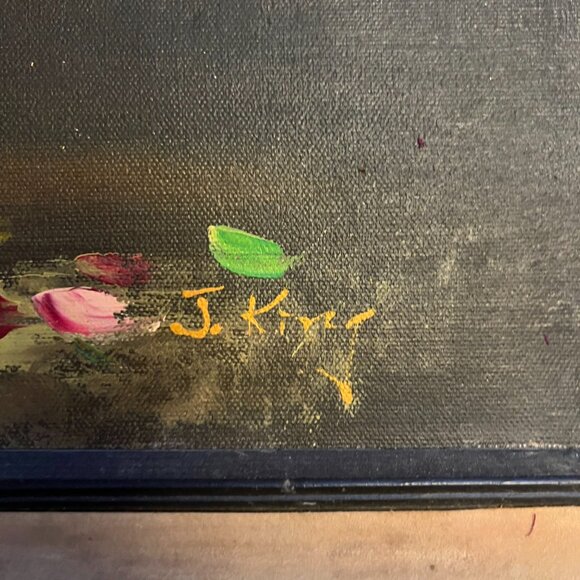 Floral Oil Painting, Signed J. King - Picture 2 of 3